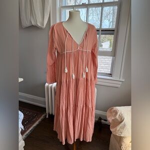 CHRISTY DAWN PALOMA Tassel Tie Boho Maxi Dress M/L